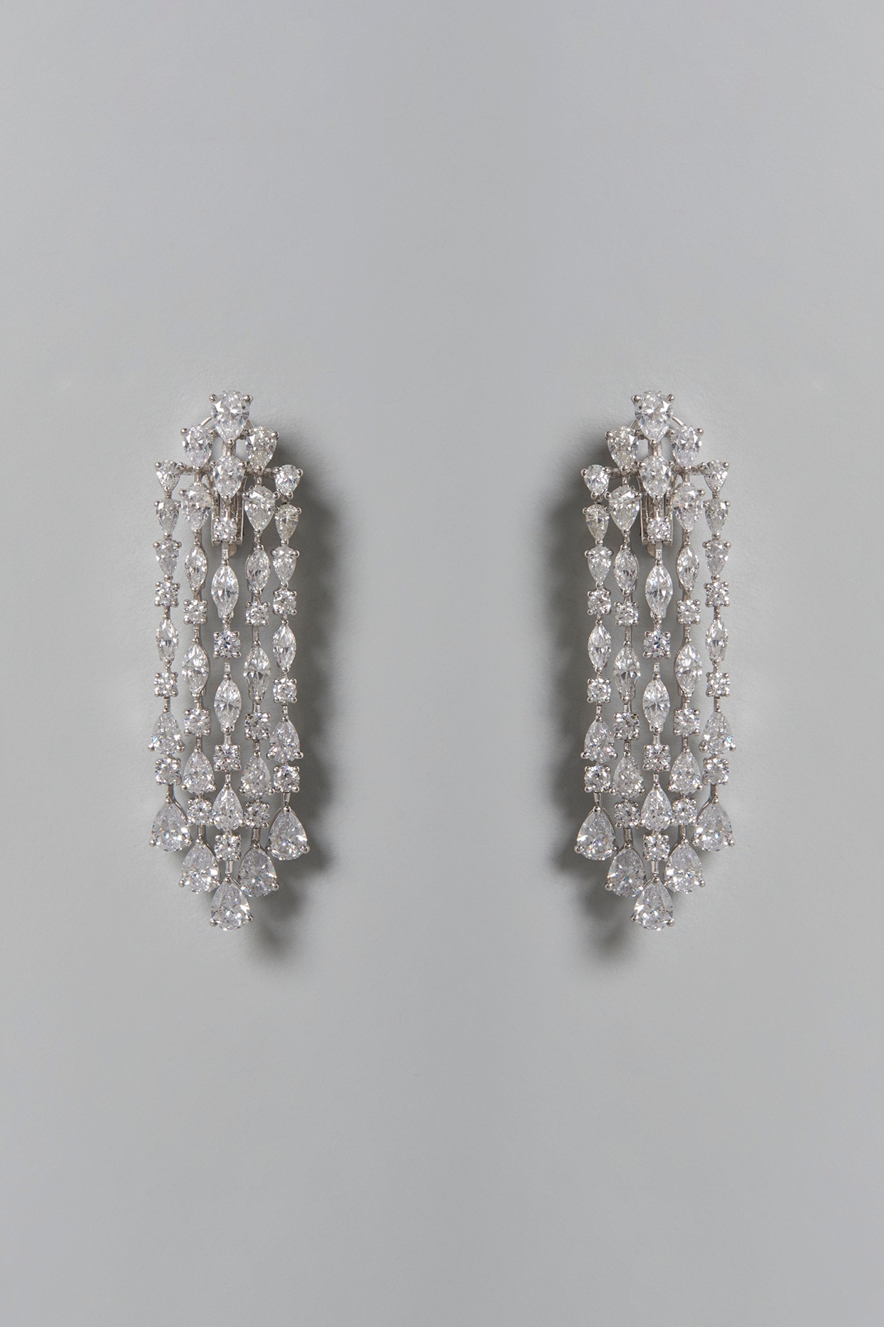 Long Chandelier Earrings, with Green Drop Shaped Stones : Amazon.in: Fashion